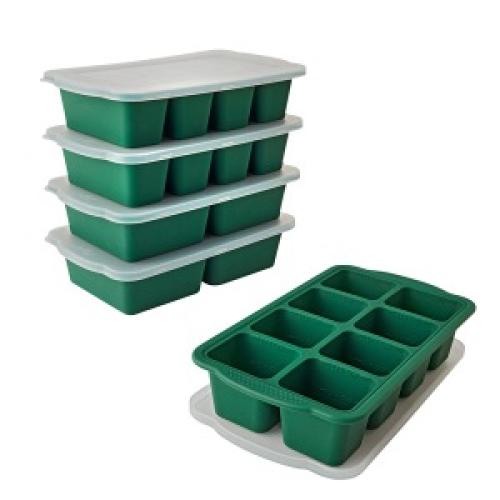 MIU Silicone Freezer Trays with Lids, 5-pack, Assorted