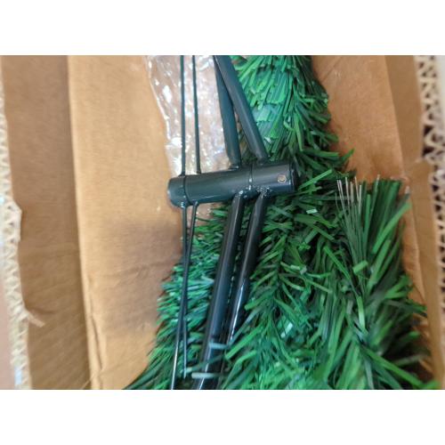 Prsildan 5 FT Artificial Christmas Tree, Pre-Lit Optical Fiber Xmas Trees with Multicolor LED Lights, Snowflakes & Top Star, Lighted Christmas Tree Holiday Home Decor