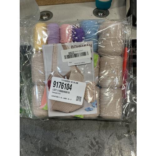 Pnytty Crochet Bag Kit for Beginners Complete Starter Set with Yarn, Hook & Step-by-Step Video Tutorials DIY Shoulder Bag Crafting Gift for Adults (Beige)