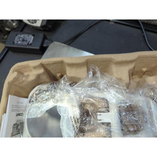 Conair Lighted Makeup Mirror, LED Vanity Mirror, 1X/10X Magnifying Mirror with Phone Holder, Battery Operated in Glossy White