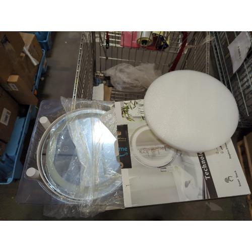 WHITE FRAME 12 Round Vanity Mirror, LED Lights, Smart Touch 360°Rotation, Dimmable White