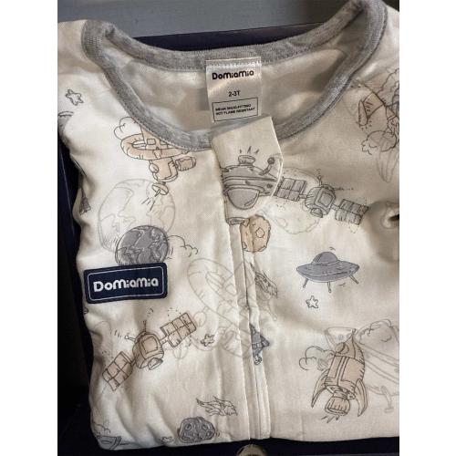 Long sleeve four layer bamboo/cottom gauze sleep suit with ribbed side - 2T-3T