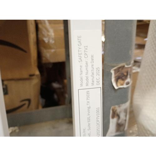 BestPet 30”Tall Dog Gate for Stairs & Doorways, Fits 28.5”-39.7” Wide Openings,Walk-Through Metal Pet Gate for Indoor Use,Adjustable Safety Gates for Pets,White