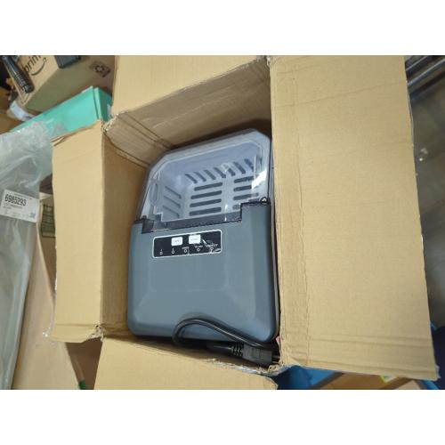 Countertop Ice Maker Machine with Handle, 9 Ice Cubes in 6 Mins, 26.5Lbs/24H, 2 Sizes of Bullet Ice, Auto-Cleaning Portable Ice Machine for Home Kitchen Party RV Camping, Stainless Steel Silver