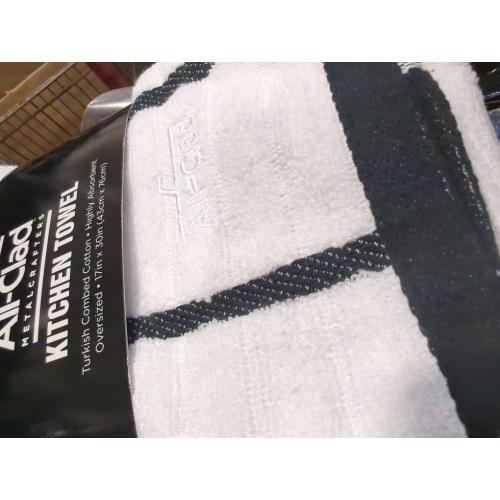All-Clad Checked Cotton Kitchen Towel, Black 3 pack