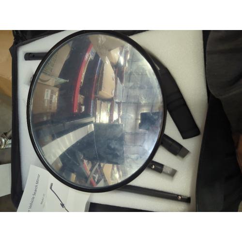 Under Vehicle Inspection Mirror Under Car Mirror - 12-Inch Diameter Security Mirror with Wheels and LED Light
