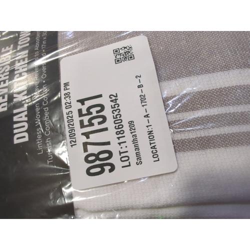 All-Clad Striped Dual Kitchen Towel in Titanium pack of 3