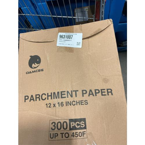 300 PCS Parchment Paper Sheets - OAMCEG 12x16 Inch No Chemical Non-Stick Unbleached Pre-Cut Parchment Paper with a Silicone Brush, for Baking Grilling Air Fryer Steaming Bread Cup Cake Cookie