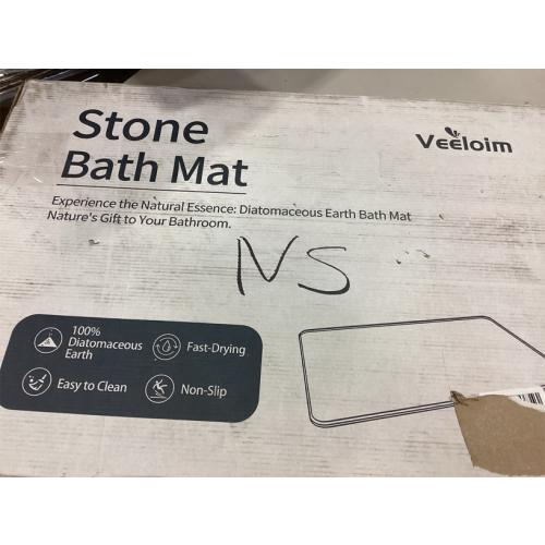 Stone Bath Mat Diatomaceous Earth Shower Mat Non-Slip Super Absorbent Diatomite Stone Bath Mats for Bathroom Floor Quick Drying Natural Easy to Clean(23.6''×15.4 Gray)