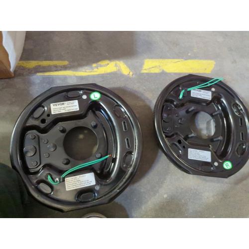 VEVOR Electric Trailer Brake Assembly, 10 x 2-1/4, 2 Pairs Self-Adjusting Electric Brakes Kit for 3500 lbs Axle, 4-Hole Mounting, Backing Plates for Brake System Part Replacement (2 Right   2 Left)