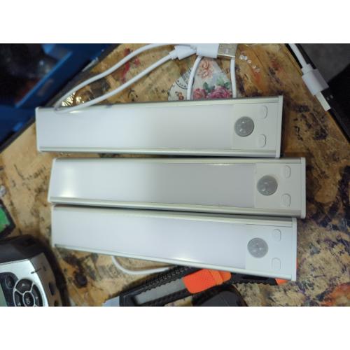 Under Cabinet Rechargeable Lighting: Motion Sensor Dimmable Lights Indoor - Battery Operated Lights - Wireless Activated Closet Light Magnetic Led Light for Kitchen Home Bathroom Counter 3 Pack