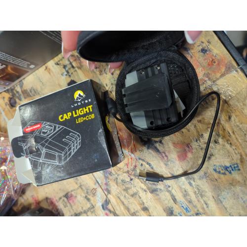 LHOTSE Ultra Bright Mini Hands Free LED Clip on Cap Light - Rechargeable Waterproof Hat Light Flashlight Portable Headlamp for Running Fishing Camping Hand Work Baseball Caps