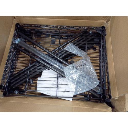 4 Tier Mini Fridge Shelf Adjustable Height Storage Shelf Metal Storage Rack Mini Fridge and Microwave Stand for Dorm, Kitchen, Office, Black