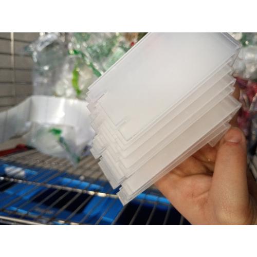 Bonsicoky 10 Pack Mini Clear Acrylic Sign Display Holder, L Shaped | Name Card Price Card Display Stand, For Office, Store, Restaurant, 3.5 x 2.5 In