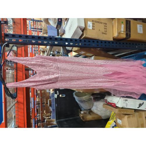 Size L Updated Women's Double V Neck Long Sequined Mermaid Dress Formal Dress Bridesmaid Party Dress