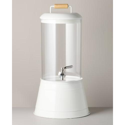 Glass drink dispenser with ceramic stand
