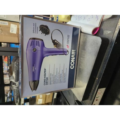 Conair Ionic Cordkeeper Dryer, Purple/Blue