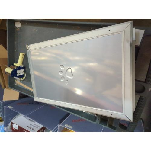 Happybuy Pet Door, 8.27 x 11.93 Aluminum Frame with Lock and Flap System, Weatherproof Doggy Door, Pet Door Suitable for Cat Doggie Kitties (White-Small)
