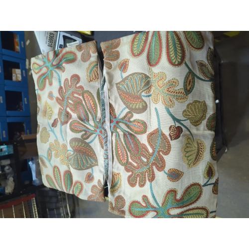 Set of 2 Jacquard Tropical Leaf Pattern Throw Pillow Covers Decorative Pillowcase 20X20 Inches,Teal Cream