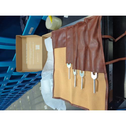 Resonance Tuning Fork for Healing Set – 128Hz, 136.1Hz, 256Hz, 384Hz for Stress & Sleep, Chakra Balance, Mental Focus, Relaxation | Activator   Brown Pouch | Weighted & Unweighted