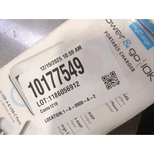 myCharge 10000mAh Power & Go Power Bank - White