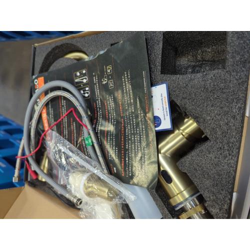 APPASO Touchless Kitchen Faucets Gold, Brushed Gold Kitchen Faucet Touchless, Touchless Kitchen Faucet with Pull-Down Sprayer and Soap Dispenser, Stainless Hands Free Faucet for Kitchen Sink 2-4 Hole