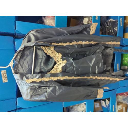 Size S Nordic Women's Satin Sleepwear 5 Piece Silk Pajamas Lace Trim Camisole Shorts Pants Nightgown Nightwear with Robe Set