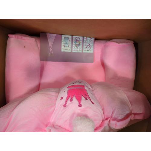 Pink Comfy Toddler Couch Sofa Lounger Toddler Bed for Seating Soft Princess Foldable Kids Couch Fold Out for Toddlers Children's Chairs for Birthday Gift 1-5