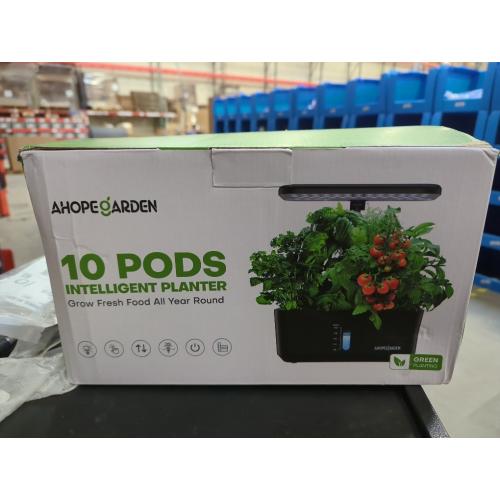 Ahopegarden Indoor Garden Hydroponics Growing System: 10 Pods Plant Germination Kit Aeroponic Herb Vegetable Growth Lamp Countertop with LED Grow Light - Hydrophonic Planter Grower Harvest Lettuce