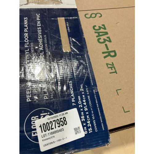 Light Oak 2 MIL x 6 in. W x 36 in. L Water Resistant Peel and Stick Vinyl Tile Flooring (10.5 sq. ft.)