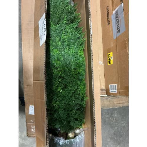 4FT Artificial Cedar Topiary Trees Set of 2, Extra Dense Foliage UV Resistant Fake Plants for Front Porch Christmas Decor, Lifelike Fake Trees Outdoor Indoor Home