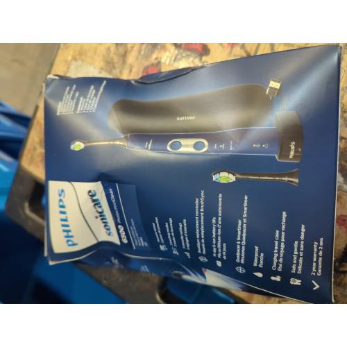 Philips Sonicare ProtectiveClean 6500 Rechargeable Electric Toothbrush, with Pressure Sensor, 3 Cleaning Modes, SmarTimer and QuadPacer, 14-Day Battery Life, Charging Travel Case, Navy Blue, HX6462/07