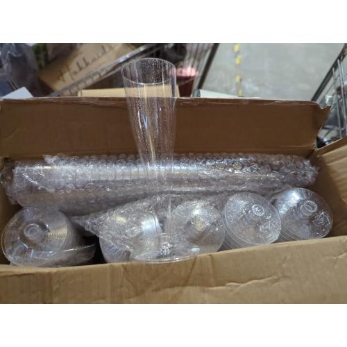 100 Pack Champagne Flutes Plastic, 4.5 oz Silver Glitter Plastic Disposable Stemware, Disposable Champagne Flutes for Party, Mimosa Bar, Wedding, Anniversary and Graduation