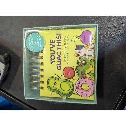 Green T MARIE Punny Motivational Desk Calendar - Daily Perpetual Calendar to Use Year after Year - Cute Office Decor, Positive Affirmation Gifts for Women and Men, Inspirational Desk Accessories