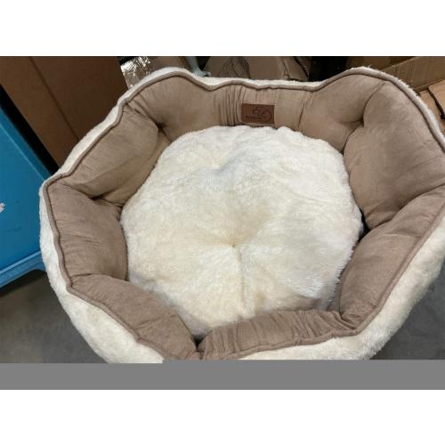 Bedsure Dog Beds for Small Dogs - Round Cat Beds for Indoor Cats, Washable Pet Bed for Puppy and Kitten with Slip-Resistant Bottom, 20 Inches, Camel