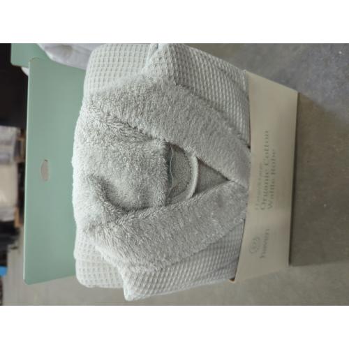 Haven Waffle Large/X-Large Organic Cotton Robe in Lunar Rock