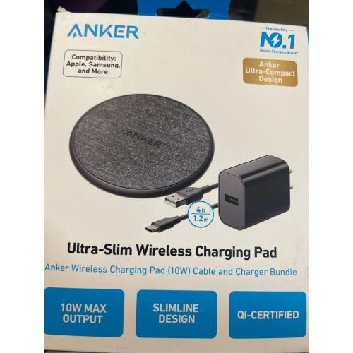 Anker 10W Wireless Charging Pad with 4' Cable and 18W Wall Charger - Black