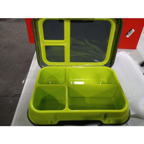 Bentgo Pop Leak Proof Bentgo - Style Lunch Box with Removable Divider - Charcoal/Lime: Solid Pattern, Leakproof, ABS Material