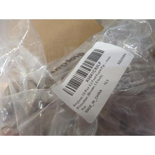 Amylove 6 Pcs 3.3 Feet Foam Pipe Insulation Foam Tube Insulating Water Pipe Pool Swim Noodles Pre Slit Heat Preservation Pipes Covers for Tubing Outdoor Winter Freeze Protection(Brown,1.5 Inch)