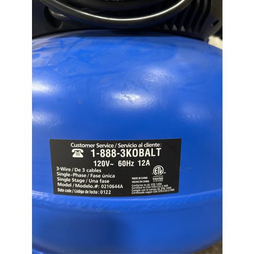 6-GAL, 150 max PSI, Portable Pancake Air Compressor, Large, Blue - no hose.