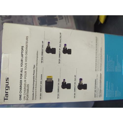 Targus 90W AC Semi-Slim Universal Laptop Charger with 6-Foot Cable, Includes 5 Power Tips Compatible with Major Brands: Acer, ASUS, HP, Compaq, Dell, Toshiba, Gateway, IBM, Lenovo, Fujitsu (APA90US)