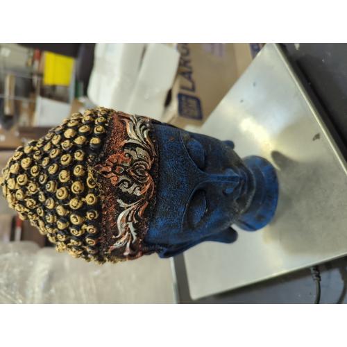 eSplanade Buddha Head Statue for Home Decor | Resin Buddha Face Showpiece for Living Room, Meditation, Office Table Desk, Shelf | Tibetan Buddhist Idol | Zen or Yoga Figurine Gifts | Blue, 12 Inch