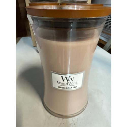 Woodwick Vanilla & Sea Salt Large 21.5 oz Hourglass Candle