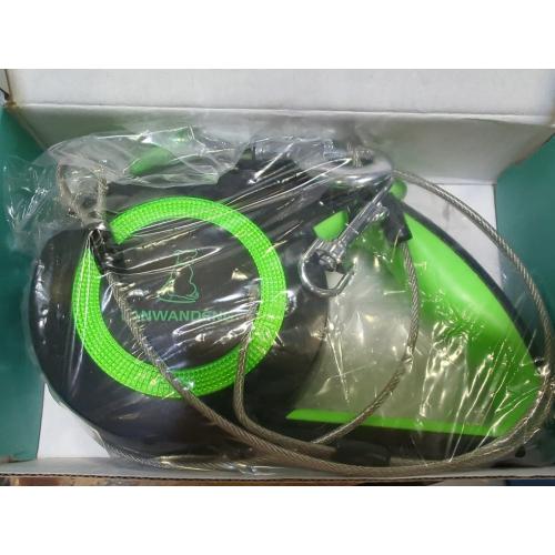 Mighty Paw Retractable Dog Leash 2.0 | 16' Heavy Duty Reflective Nylon Tape Lead for Pets up to 0-50 lbs. Tangle Free Design W/One Touch Quick-Lock Braking System & Anti-Slip Handle (Green/Lite)