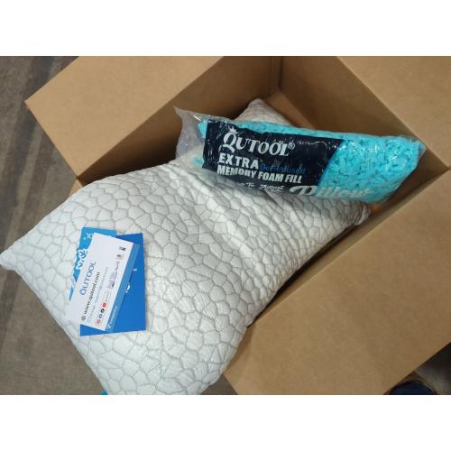 QUTOOL Cooling Pillow for Sleeping Shredded Memory Foam CertiPUR-US Certified, Soft and Supportive Adjustable Pillow for Side, Back, Stomach Sleeper, Hot Sleeper Solution for Boy Girls