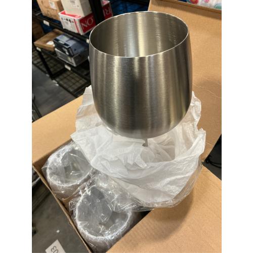 Gusto Nostro Stainless Steel Wine Glass - 18 oz - Cute, Unbreakable Wine Glasses for Travel, Camping and Pool - Fancy, Unique and Cool Portable Metal Wine Glass for Outdoor Events, Picnics (Set of 4)