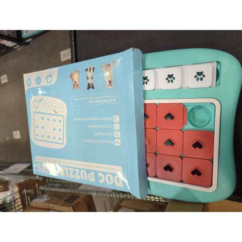 Blue Dog Puzzles for Smart Dogs,Level 3 Interactive Dog Treat Puzzle for Iq Training, Dog Puzzle Toy for Large Medium Small Dogs with Squeaky Dog Button Design