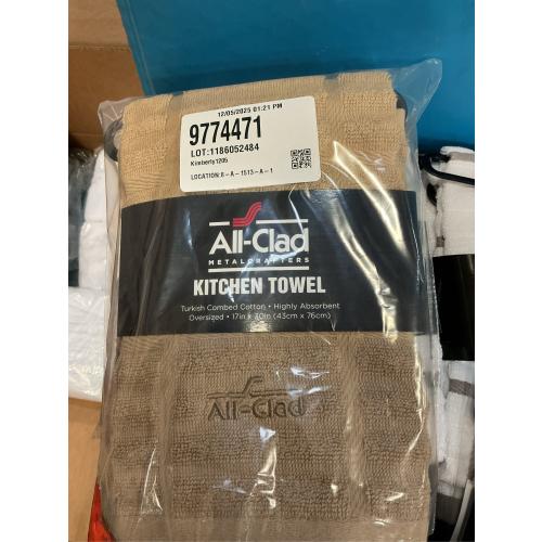 All-Clad Solid Kitchen Towel: Highly Absorbent, Super Soft Long Lasting - 100% Cotton, 17x30 Tea Towel for Cleaning & Drying Dishes, Pans, Glassware, or Countertops, (1-Pack), Cappuccino