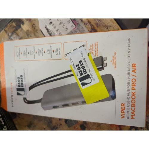 HyperDrive 10-in-2 USB C Dock, Dual Monitor HDMI 4K@60Hz, 60W USBC Power Delivery, Gigabit Ethernet, USB-C Hub Adapter for MacBook Pro with M1 Pro/Max 2021, MacBook Pro 2016-2019, MacBook Air (Gray)