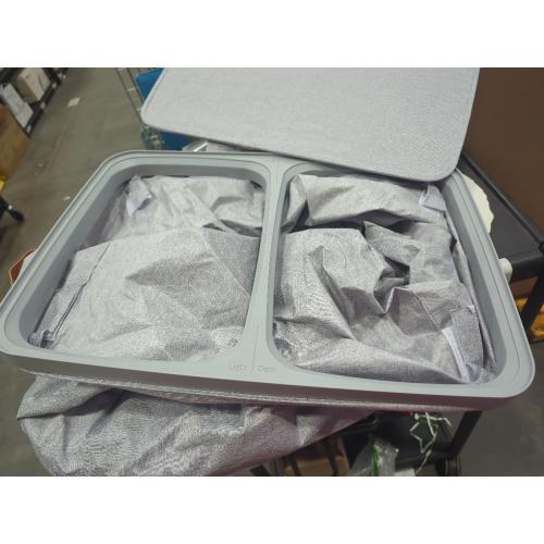 Color Grey 2-Section Laundry Hamper Songmics